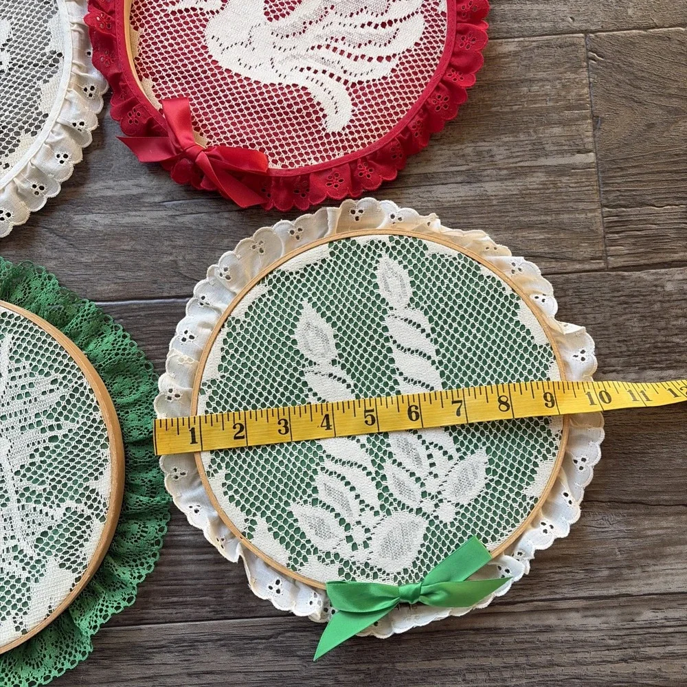 Vintage Framed Finished Christmas Cross‎ Stitch Cottage Plaques Lot 4 Grandma